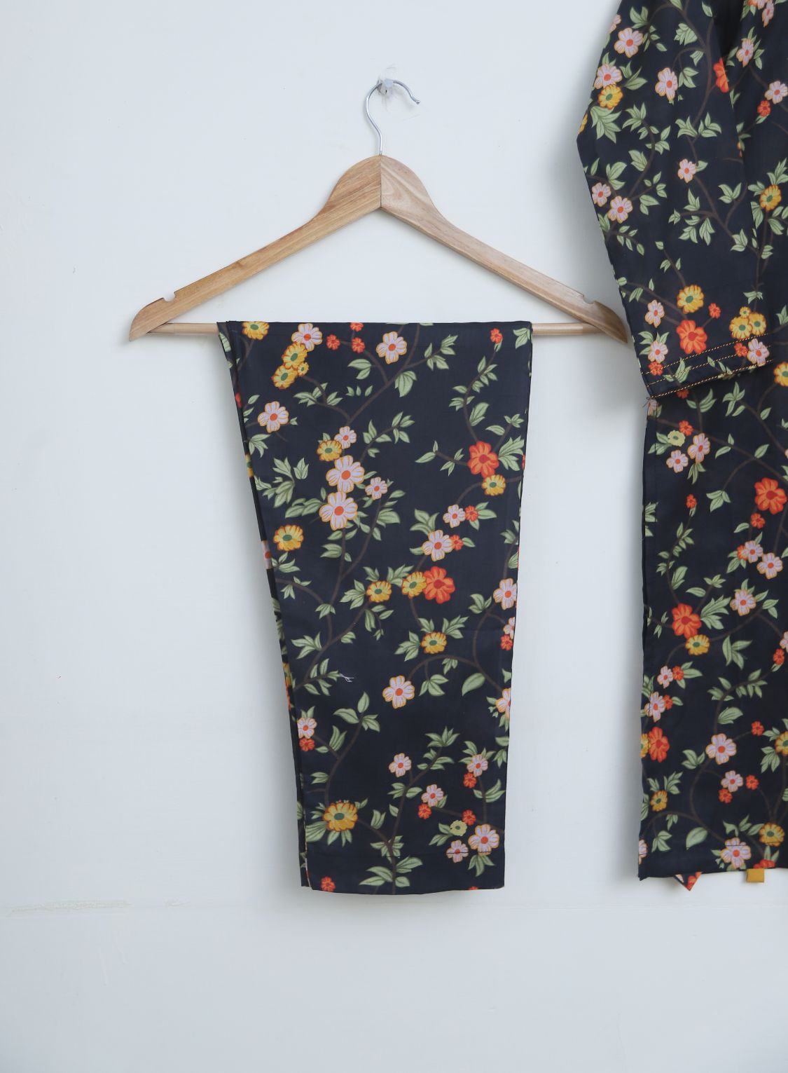 Lawn 2pc set- blackMulti
