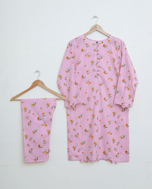 Lawn 2pc set- pinkFL123