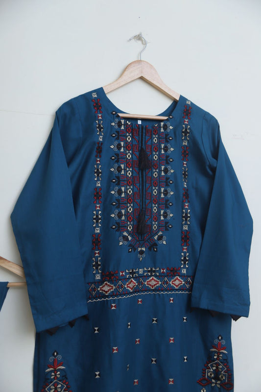 Cotton Emb 2pc torqBLue1925