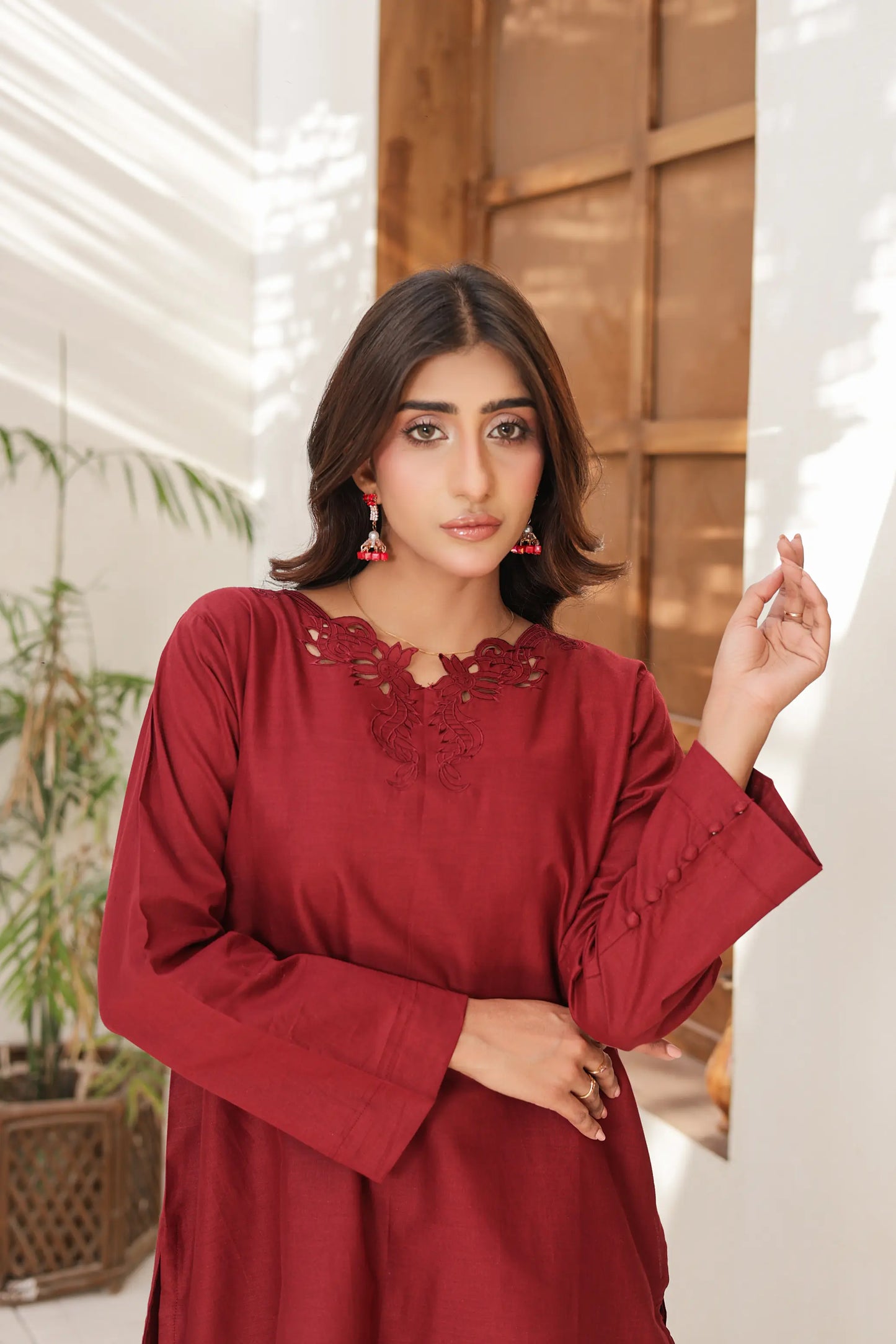 cotton 2pc 74949 Deep Crimson