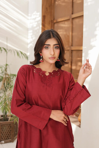 cotton 2pc 74949 Deep Crimson