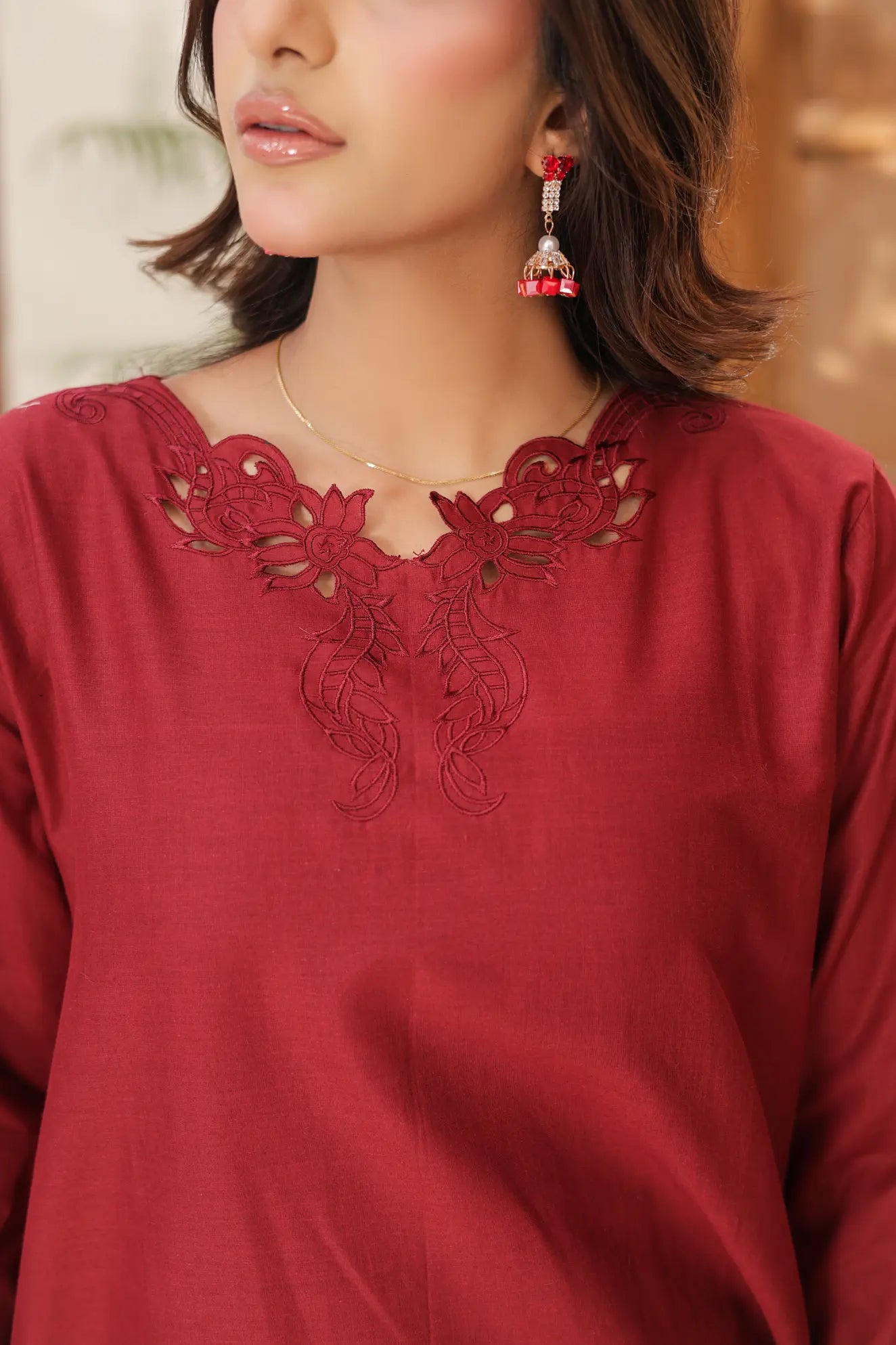 cotton 2pc 74949 Deep Crimson