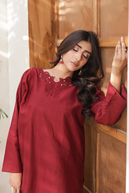 cotton 2pc 74949 Deep Crimson
