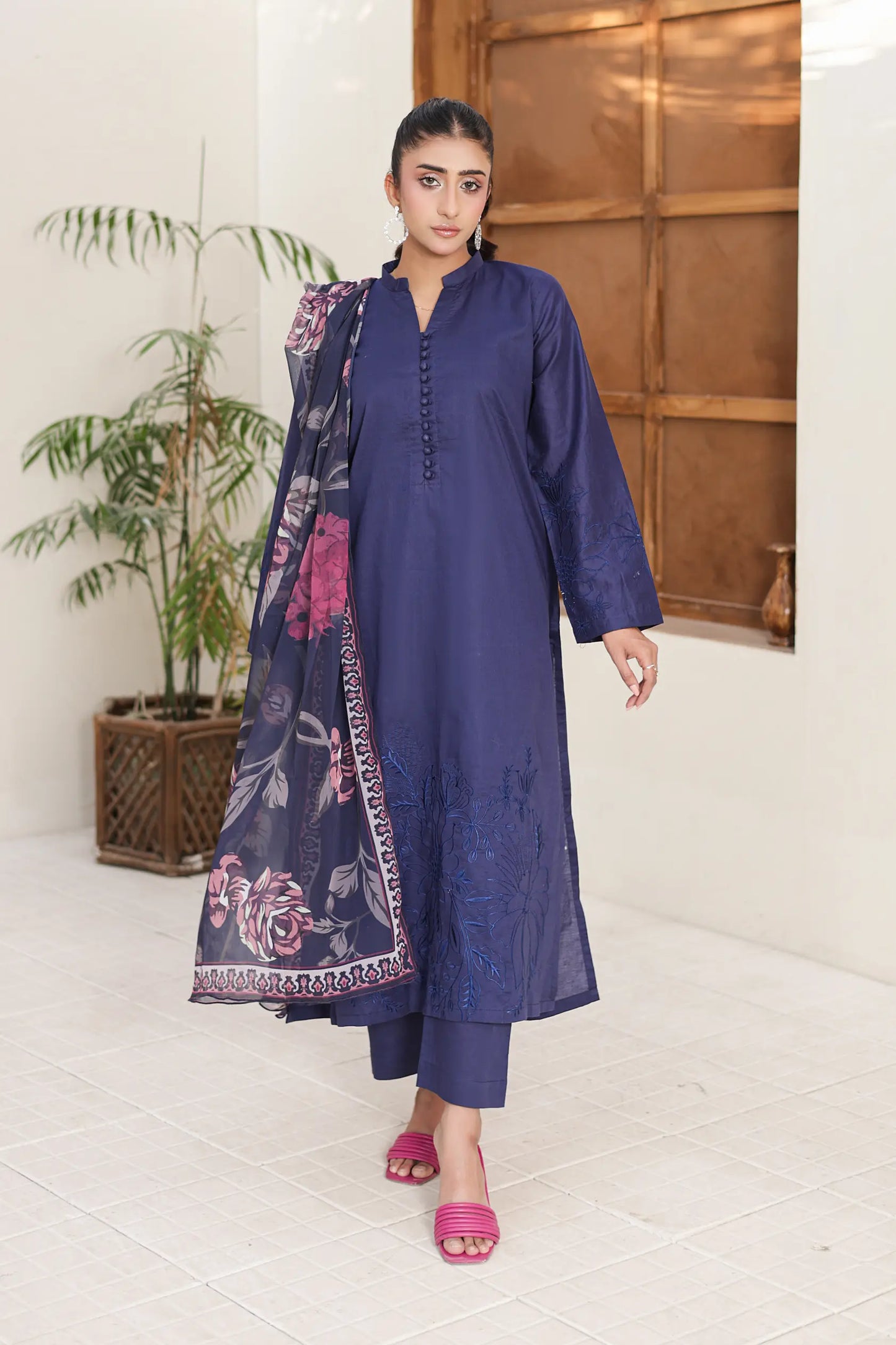 cotton 3pc Navy Blossom 455660