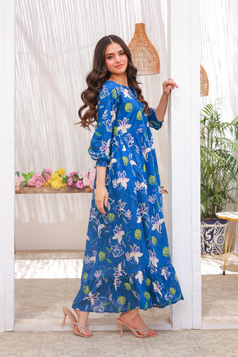 lawn frock 79714 royalblue