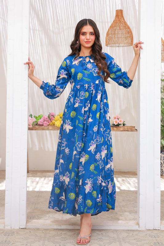 lawn frock 79714 royalblue