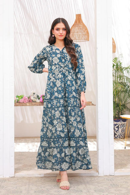 Linen frock 79716 NavyLace