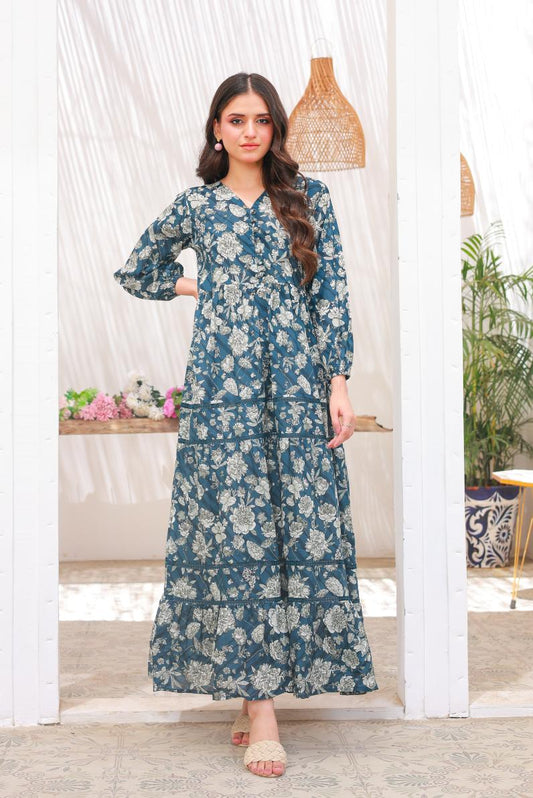Linen frock 79716 NavyLace