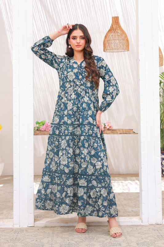 Linen frock 79716 NavyLace