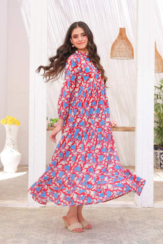lawn frock 79717 redBl