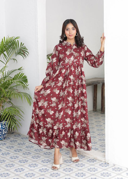 Linen frock 544552 Wine Luxe