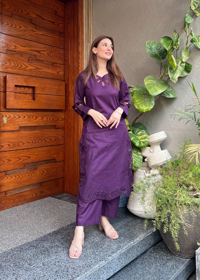 cotton emb 2pc -79222 purple