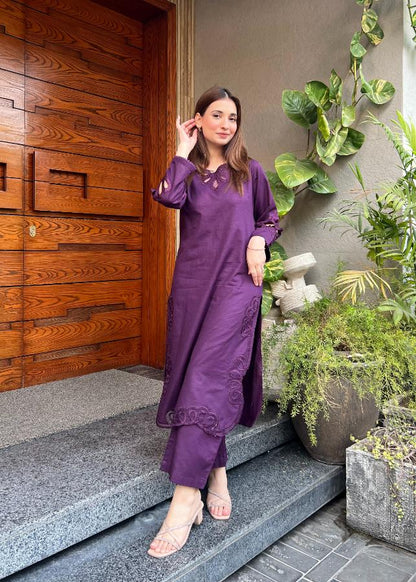 cotton emb 2pc -79222 purple