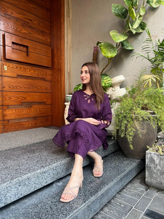 cotton emb 2pc -79222 purple