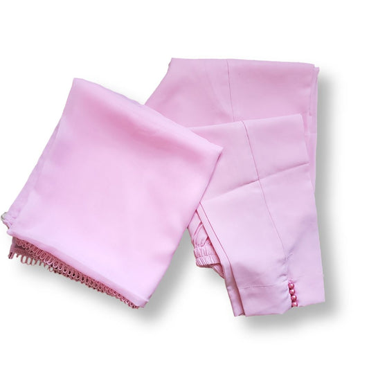 Chiffon kali 3pc suit-pink