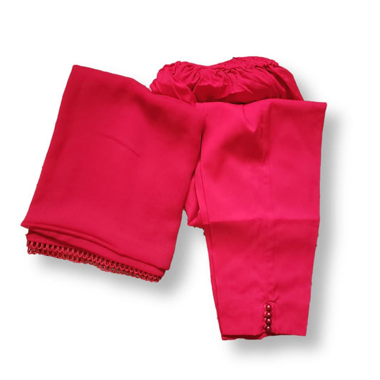 Mirror chiffon suit 3pc suit- red- 100