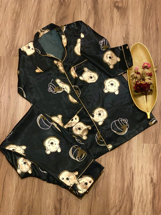 black bear silk pjs
