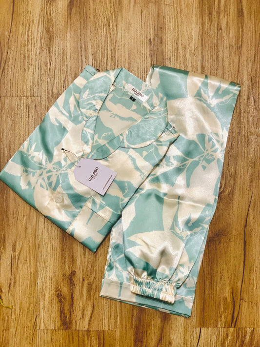 Blue canvas silk Pjs