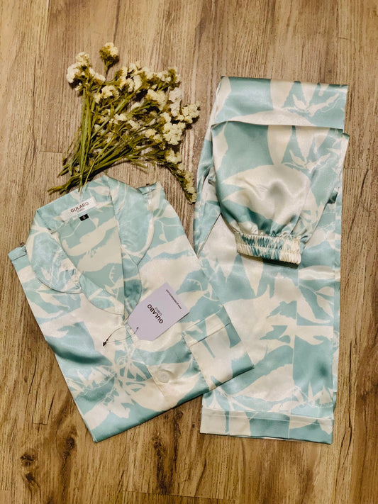 Blue canvas silk Pjs