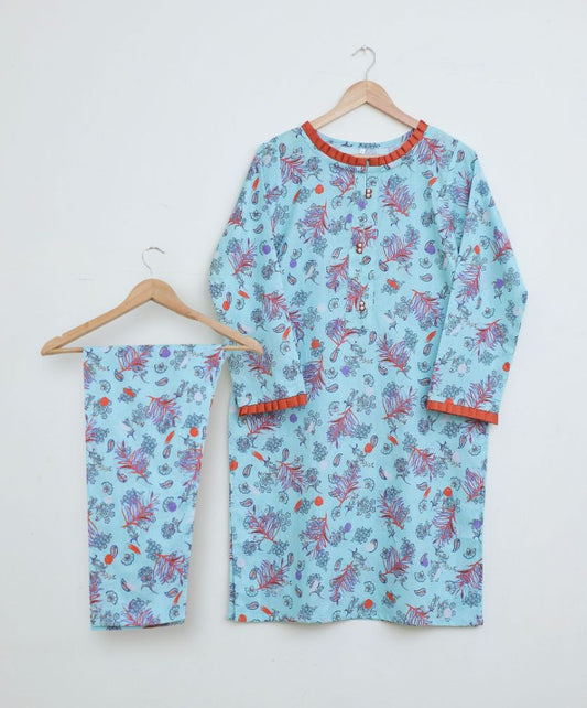 Lawn 2pc set- skyOrnge 78601