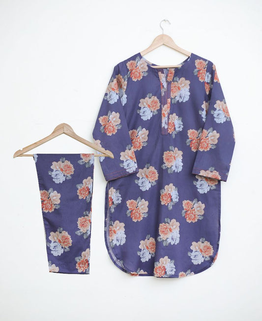 Lawn 2pc set- blueFloralOr 78544