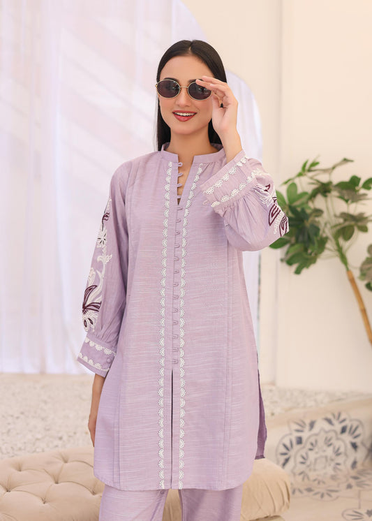 khaddar solid 2pc -79329 lylac