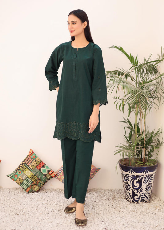 khaddar solid 2pc -79329 bottleGreen