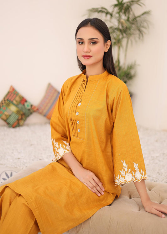 khaddar emb 2pc -79327 mustard