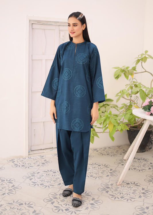 khaddar solid 2pc -79329 zinc blue