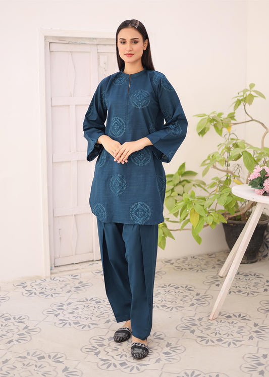 khaddar solid 2pc -79329 zinc blue