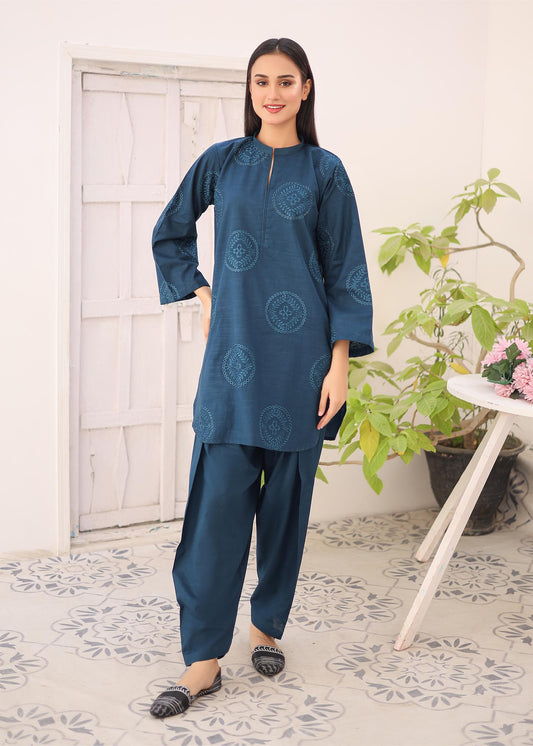 khaddar solid 2pc -79329 zinc blue
