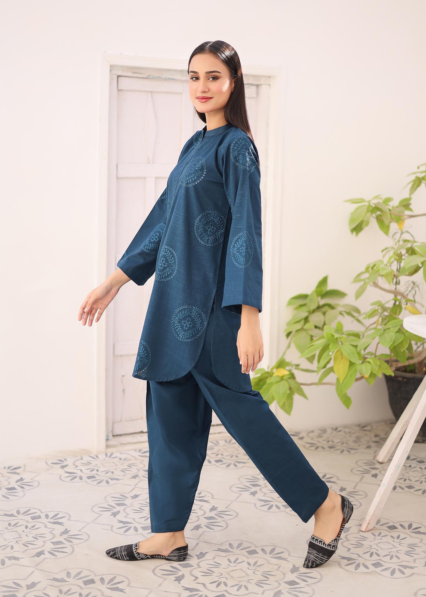 khaddar solid 2pc -79329 zinc blue