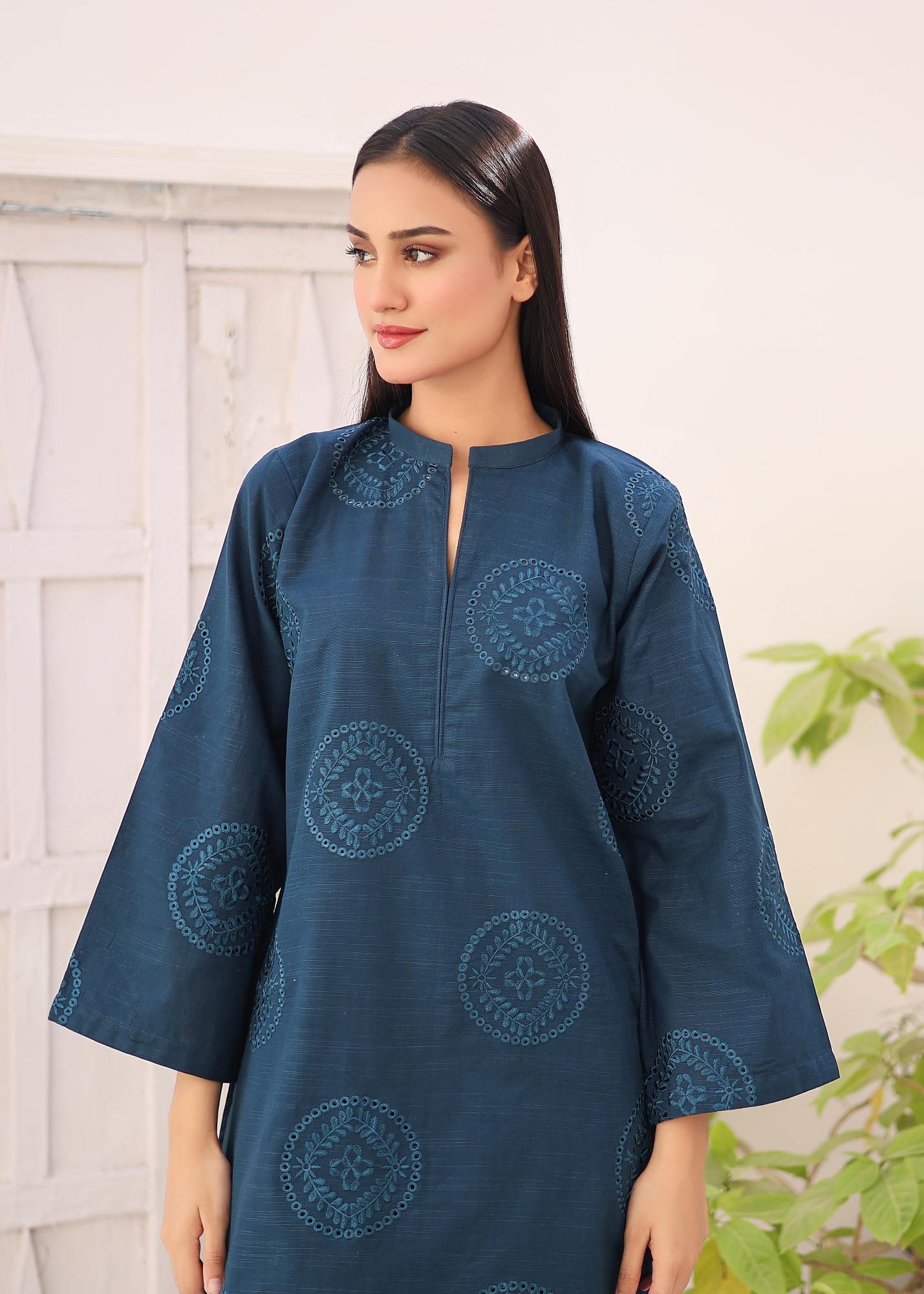 khaddar solid 2pc -79329 zinc blue