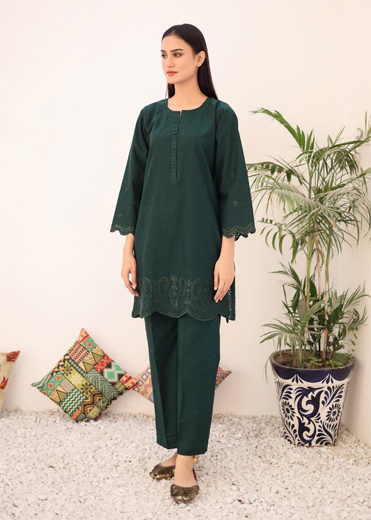 khaddar solid 2pc -79329 bottleGreen