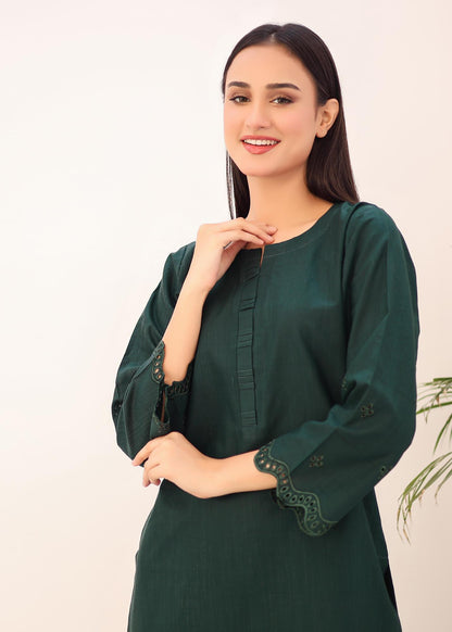 khaddar solid 2pc -79329 bottleGreen