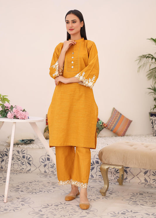 khaddar emb 2pc -79327 mustard